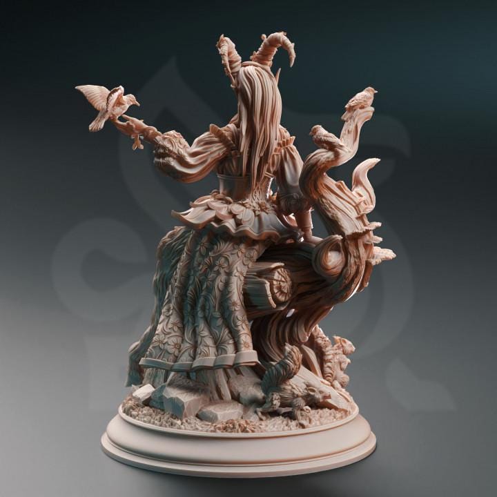 Fey Faun Goddess Dungeons and Dragons 28mm/32mm/38mm Mini RPG Tabletop Miniature DnD Painting Pathfinder 5e DnD Female Fey Renmaeth - DmS