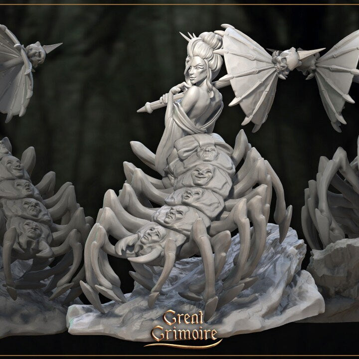 Unmasker of Faces Jorogumo Miniature DnD Dungeons and Dragons 28mm/32mm TTRPG Monster Figurine Japanese Folklore Resin Unmasker 3D Printed