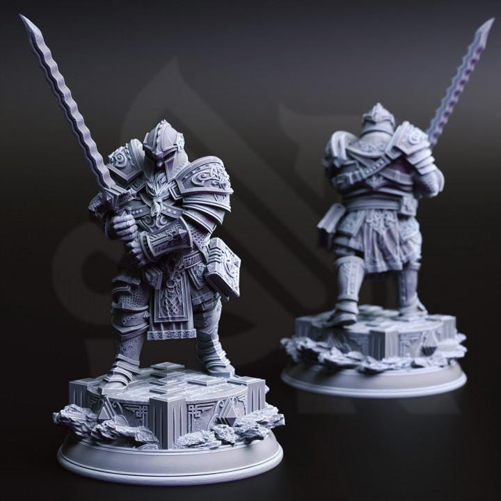 Dwarf Noble Fighter - Kharmir the Chronicler | 28mm/32mm/38mm TTRPG Dark Fantasy Wargaming Underdark Barbarian Fighter NPC Ashen Dwarves