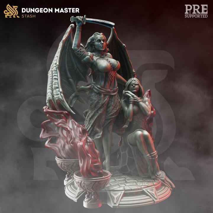 Vampire Seductress Erys DnD Dungeons and Dragons 28mm/32mm/35mm TTRPG Fantasy Wargame Miniature DnD 5e Pathfinder Female Vampire Monsters