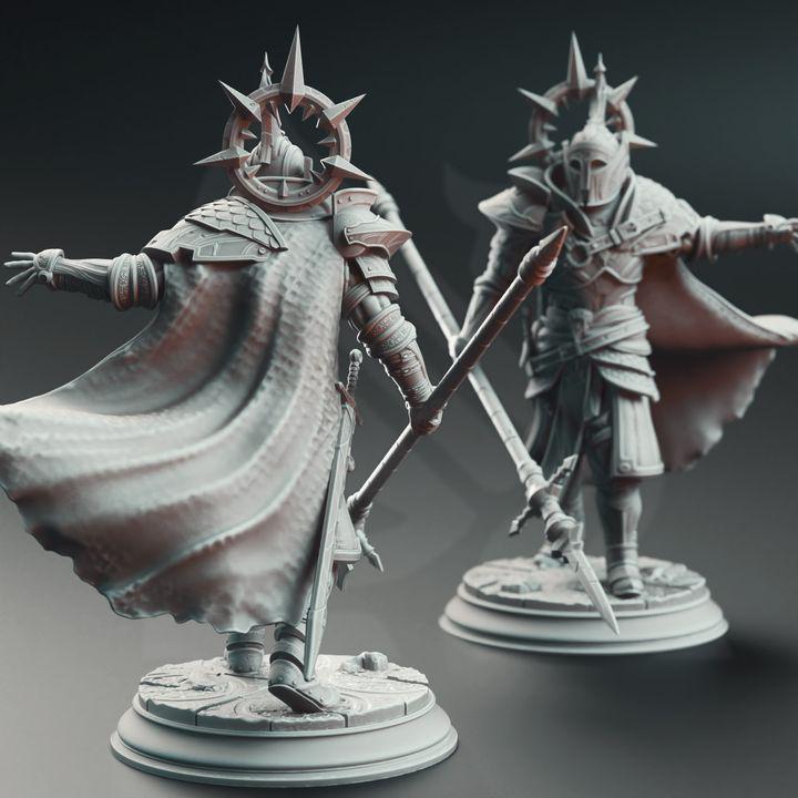 Bodyguard Knight - Roland the Dutiful | 28mm/32mm/38mm TTRPG Dark Fantasy Wargaming Knight Spear House Hornburg Character Bastian Guard