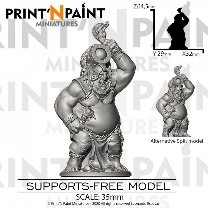 Siege Ogre Miniature – Dungeons and Dragons DnD 5e Pathfinder RPG Tabletop Fantasy Figure –PnP