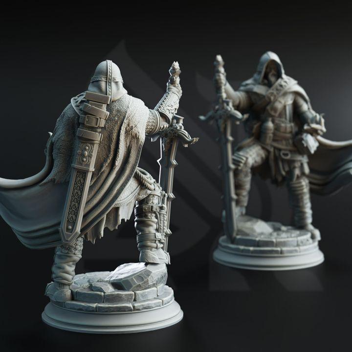 Human Revenant Ranger - Ator | 28mm/32mm/38mm TTRPG Dark Fantasy Wargaming Draksborne DnD 5E Vengeful Human Fighter NPC Miniature