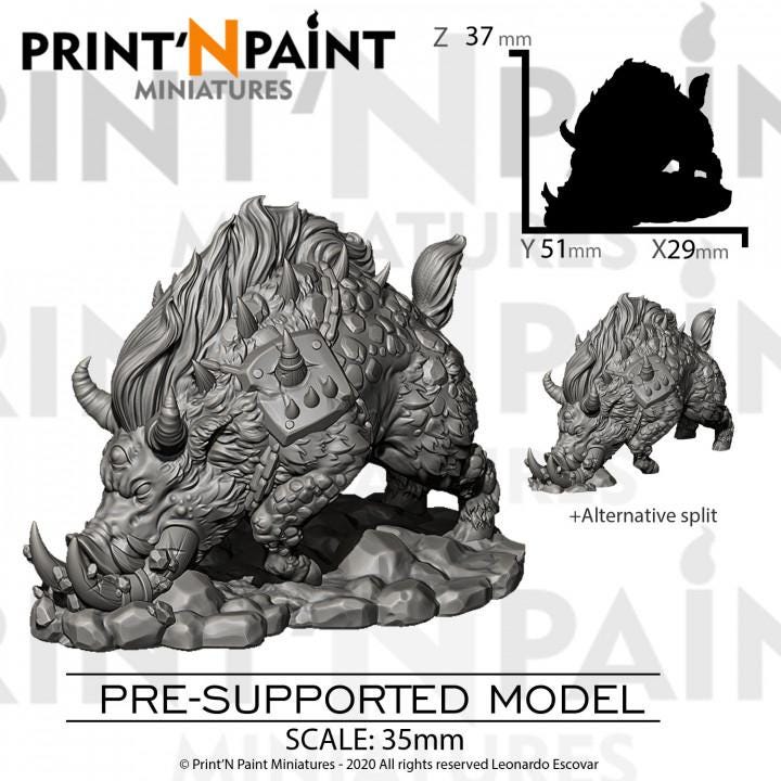 Demonic Boar Miniature – Dungeons and Dragons Beast Monster for DnD 5e Infernal Encounters, RPG Hunts & Fantasy Tabletop Battles –PnP