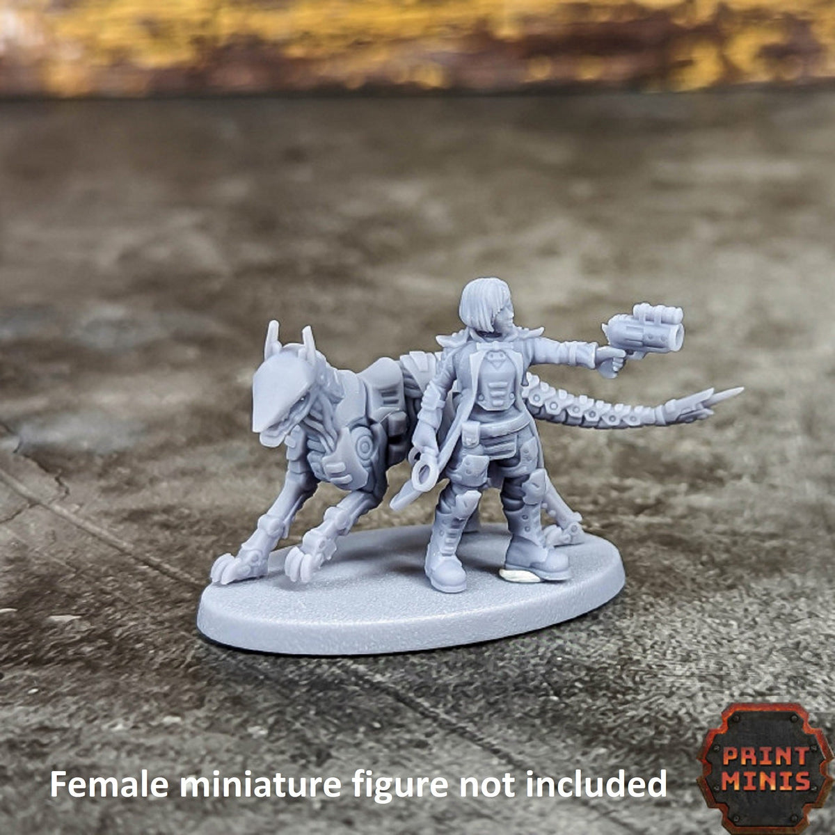 3pc Cyberhound Miniature Set, Grimdark 40K, Dieselpunk, 28mm Sci Fi, Dog Mini, Cyberpunk, , DnD Dog Miniature by Print Minis