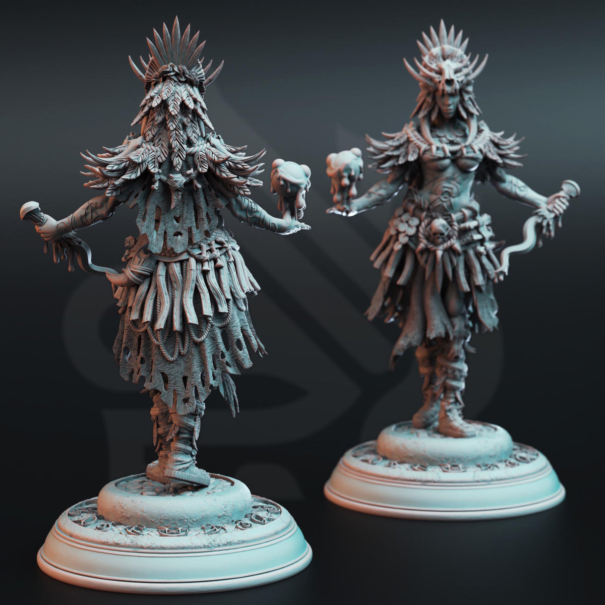 A Blood Shaman Priestess for DnD Dungeons and Dragons 28mm/32/38mm Shaman Druid Spellcaster