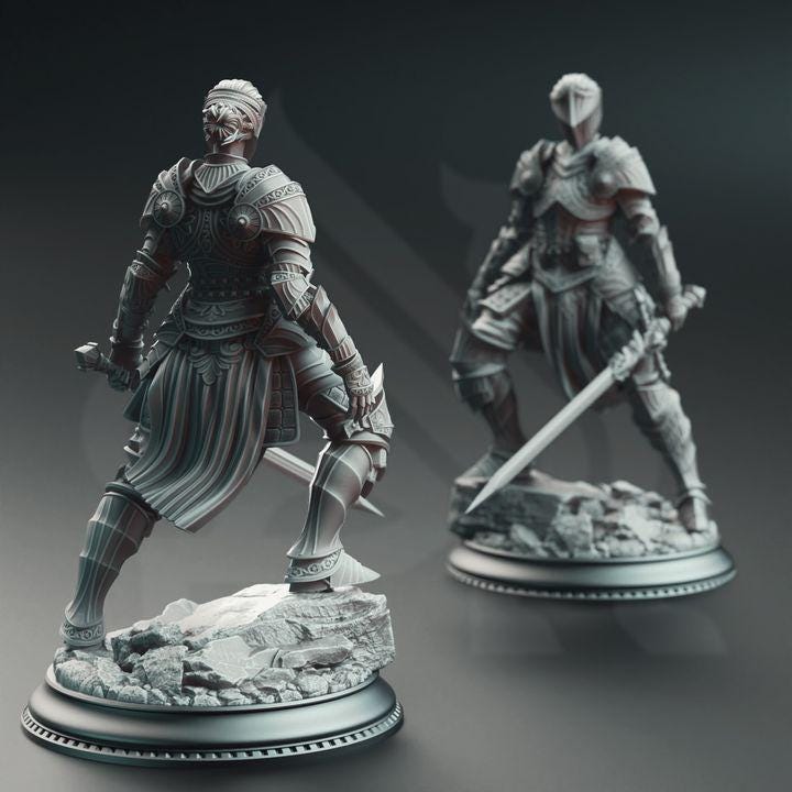 Female Masked Commander Miniature Warrior Dungeons and Dragons 28mm/32mm/38mm Mini RPG Tabletop Miniature Pathfinder 5e DnD Vera - DmS