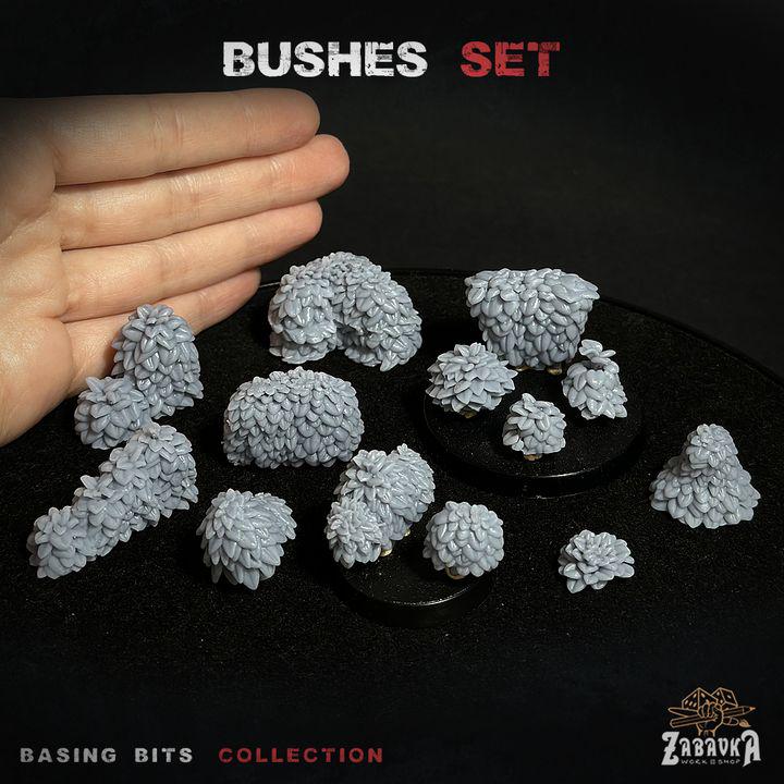 15pc Bushes - Basing Bits (Plants) 28mm/32mm Fantasy Forest Thickets Basing Materials Botanical Garden Scatter Woodland Scenery ElementsZbW