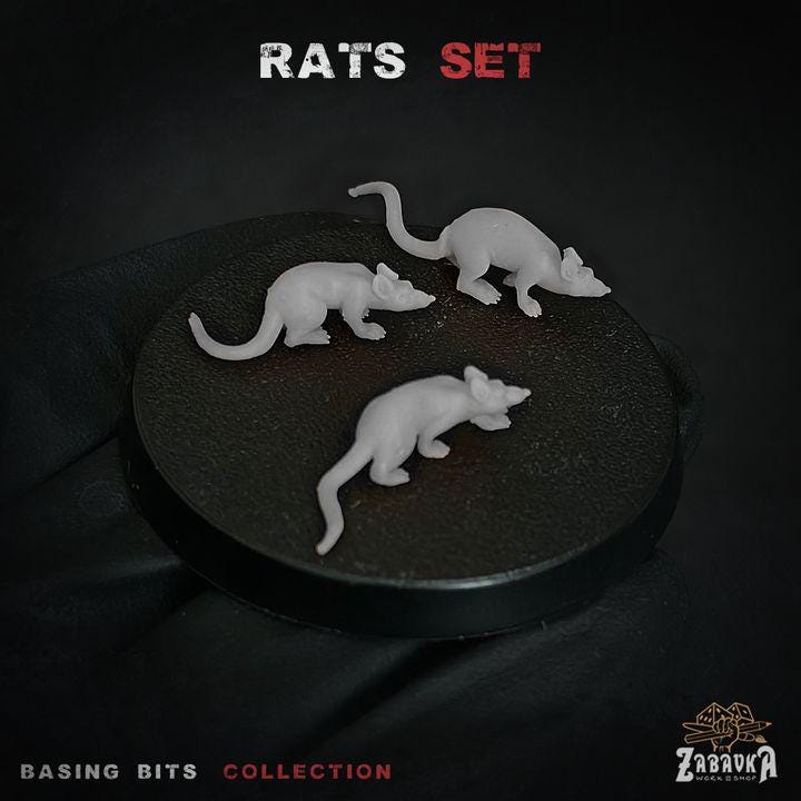 15pc Tiny Rat Miniatures DnD Dungeons and Dragons Basing Bits RPG Scatter DnD Rat Monster Pathfinder 5e DnD Sewer Rat Scenery Alive and Dead