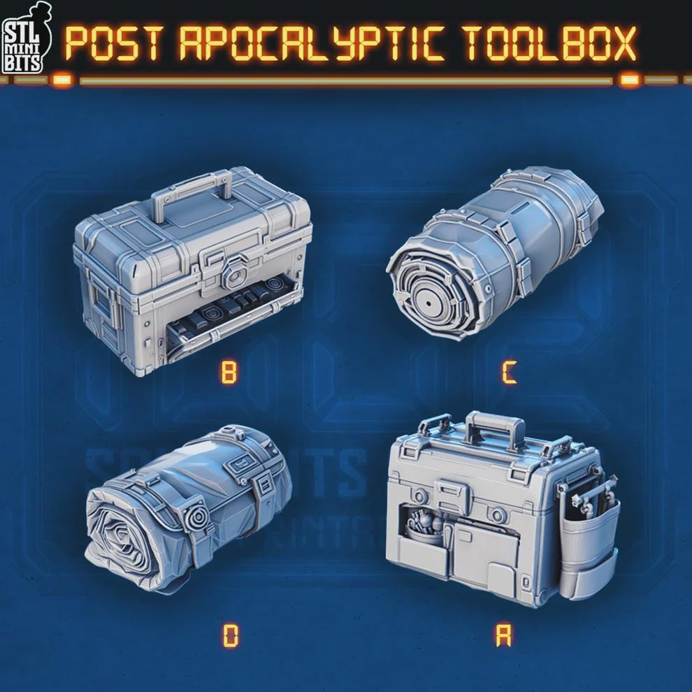 Sci-fi Toolboxes for Dungeons and Dragons 28mm/32mm Basing Bits DnD Scatter Terrain Scenery Scatter D&D TTRPG Mini Basing Material - STL