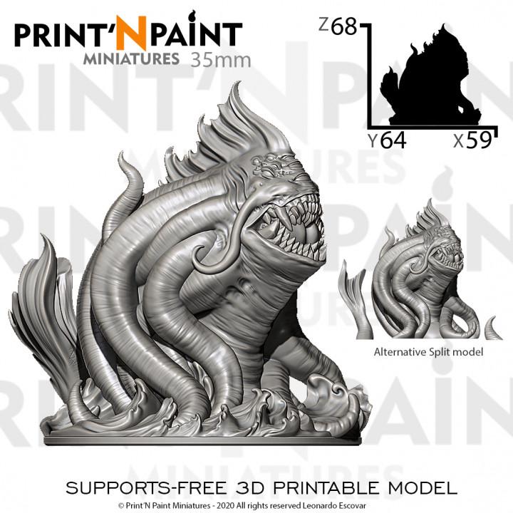 Primal Aboleth Miniature – Dungeons and Dragons DnD 5e Pathfinder RPG Tabletop Fantasy Figure –PnP