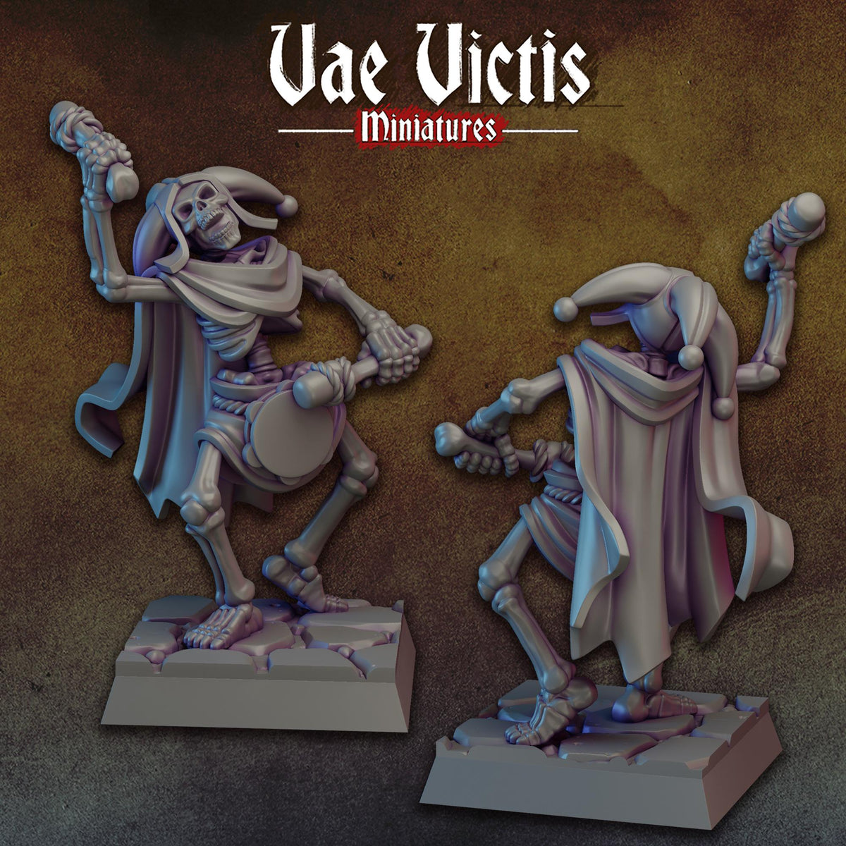 Skeleton Musician Miniature for DnD Dungeons and Dragons 28mm/32mm Scale Undead Figurine Townsfolk Entertainer for TTRPGs and Dioramas