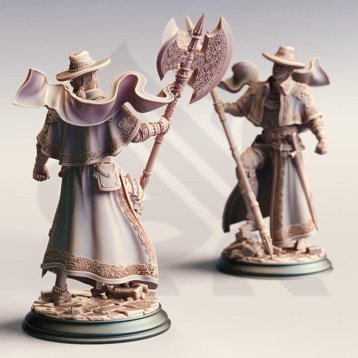 Inquisitor Mage Hunter Dungeons and Dragons Paladin Miniature Mage RPG Tabletop Miniature DnD Painting Pathfinder 5e DnD Sir Albert - DmS