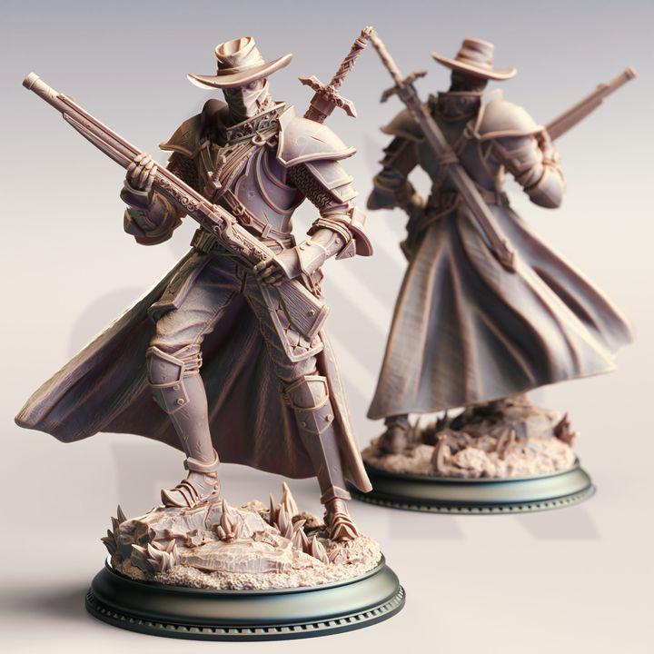 Inquisitor Gunslinger Dungeons and Dragons 28mm/32mm/38mm Mini RPG Tabletop Miniature DnD Painting Pathfinder 5e DnD Sir Harian - DmS
