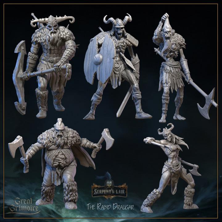5pc Skeleton Viking Warriors for Dungeons and Dragons 28mm/32mm TTRPG Mythology The Fallen Monster Warriors The Rabit Draugar - GG