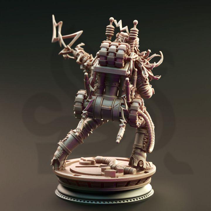 Female Human Lightning Artificer Dungeons and Dragons Electric TTRPG Spellcaster Mini DnD Painting Pathfinder 5e DnD Jacquie Sparkes - DmS