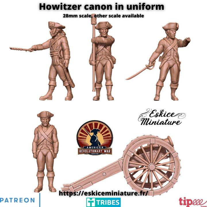 Howitzer with Crew Revolutionary War – 15mm 20mm 28mm 32mm 1 35 Scale – Artillery Miniature Set for Wargames – Eskice Miniature