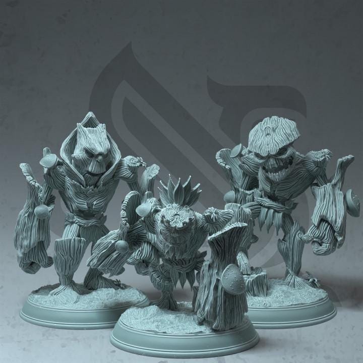 3pc Treant Saplings DnD Dungeons and Dragons 28mm/32mm TTRPG Fantasy Forest Miniatures DnD 5e Pathfinder Treant Pathfinder