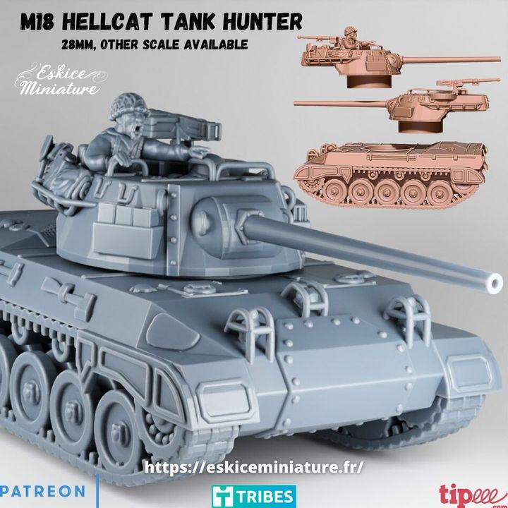 M18 Hellcat WW2 US Army Tank – 15mm 20mm 28mm 32mm 1/35 Scale – American WWII Vehicle Miniature for Wargaming & Dioramas, Eskice Miniature