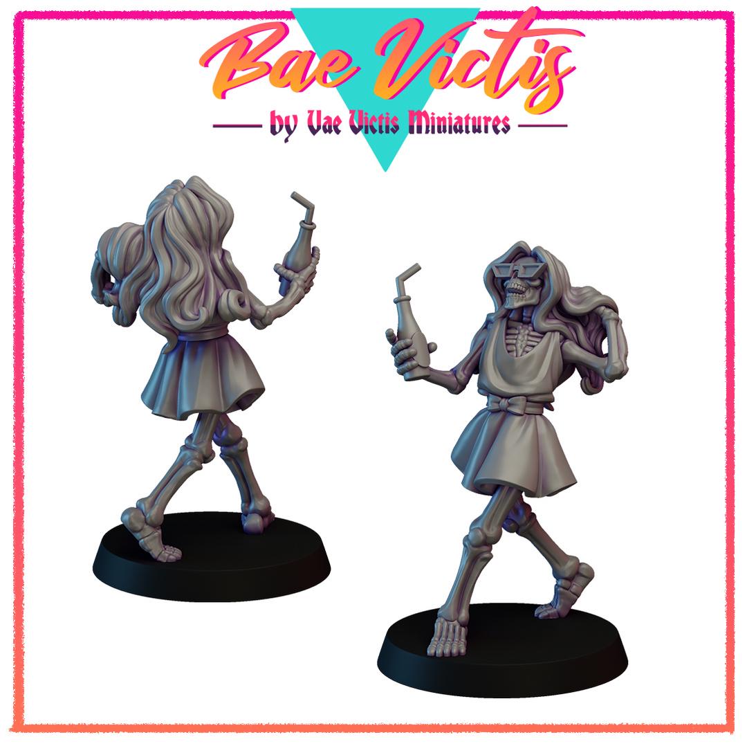 Sassy Skeleton Miniature for DnD Dungeons and Dragons 28mm/32mm Scale Undead Bae Victis Party Skeleton Figurine Tavern Diorama NPC