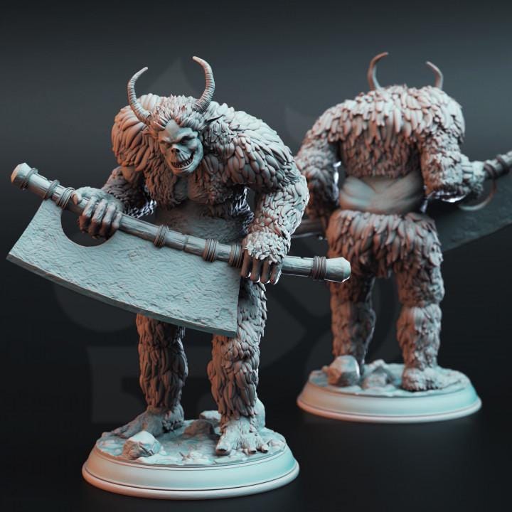 3pc Snow Trolls Tulva Drolls DnD Trolls Dungeons and Dragons 28mm/32mm TTRPG Fantasy Wargame Miniature DnD 5e Pathfinder Beasts