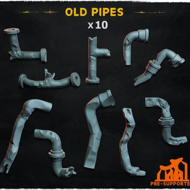10pc Old Pipes (Basing Bits 1.0) 28mm/32mm TTRPG Fallout Wargame Basing Destroyed Pipe Plumbing Scatter Post-apocalyptic Scenery ElementsZbW