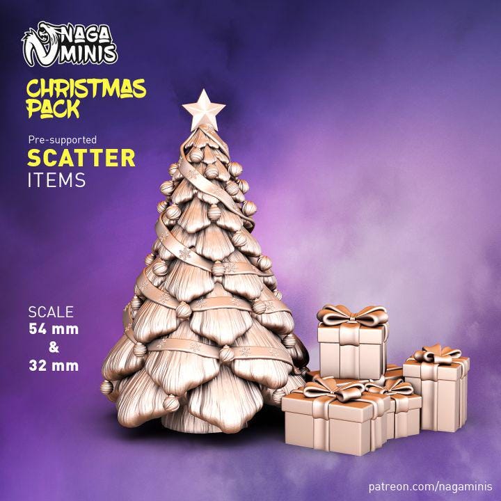 Christmas pack Dungeons and Dragons 28mm 32mm D&D Wargame Miniatures for Dioramas TTRPG Fantasy - Nm