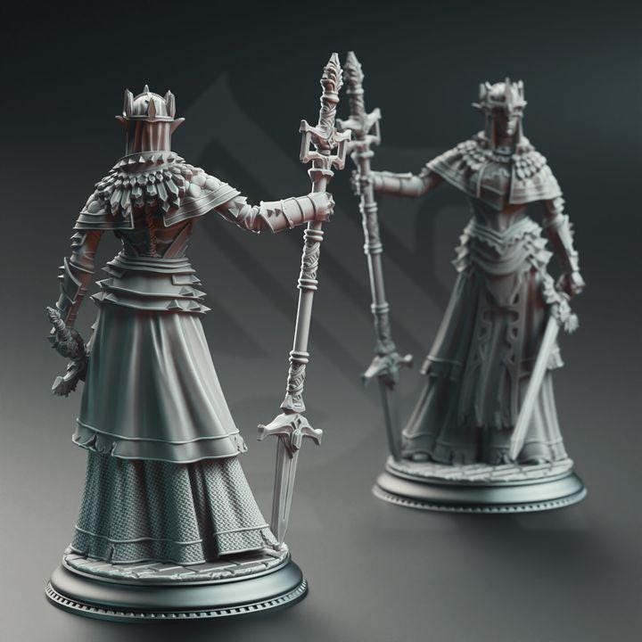 Half-Elf Maiden Cleric Miniature Dungeons and Dragons 28mm/32mm/38mm Mini RPG Tabletop Miniature DnD Painting Pathfinder 5e DnD Evana - DmS