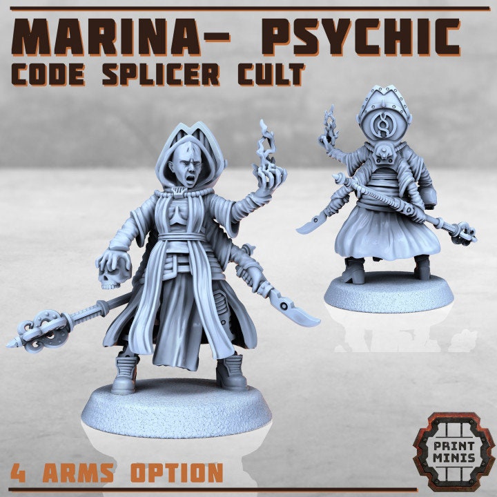 Marina - Code Splicer Cult, Futuristic Miniatures, Gangster, Grimdark, Undercity Splicer