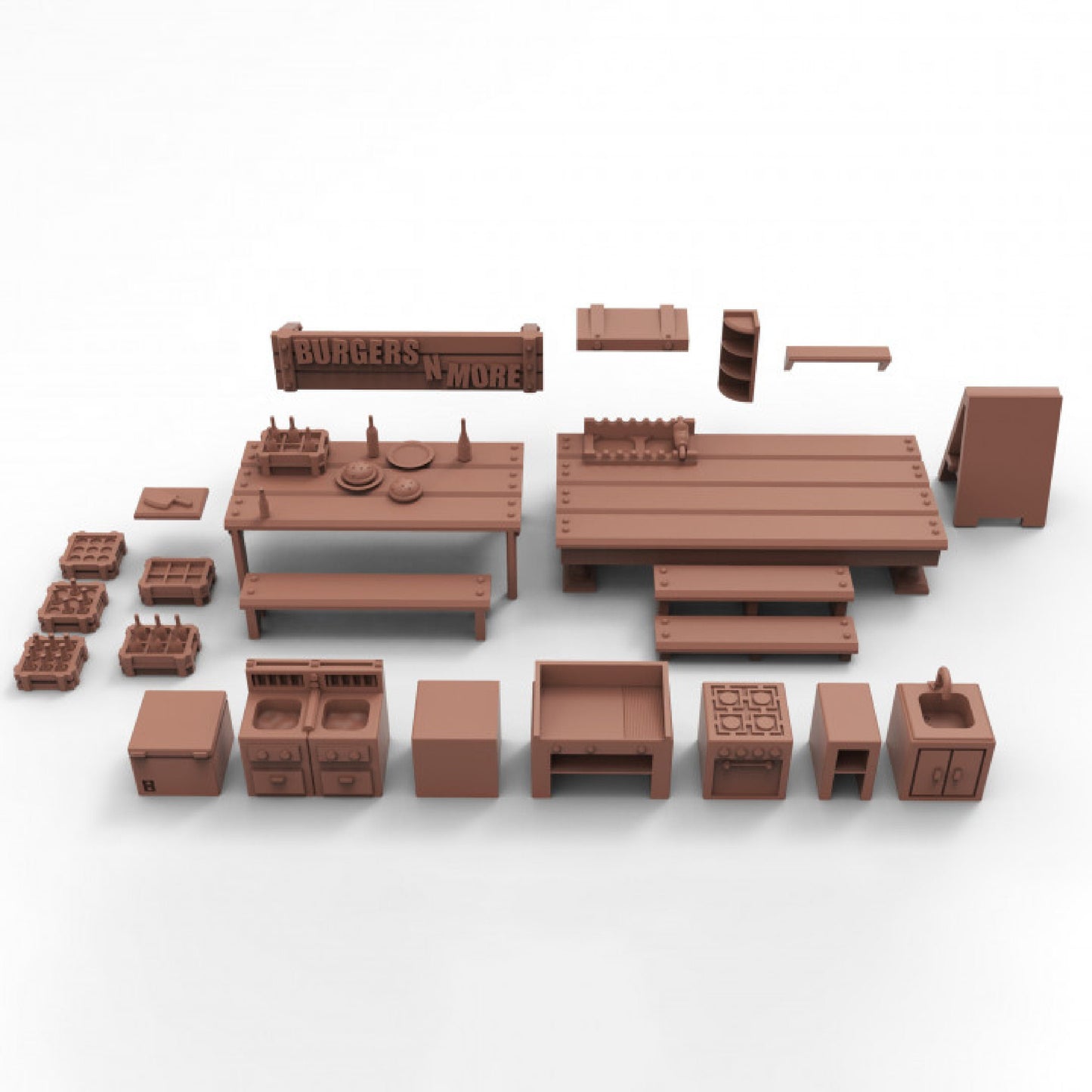 Food Truck 28mm 32mm Pathfinder Vehicle DnD D&D Modern Fantasy Miniature Food Kitchen