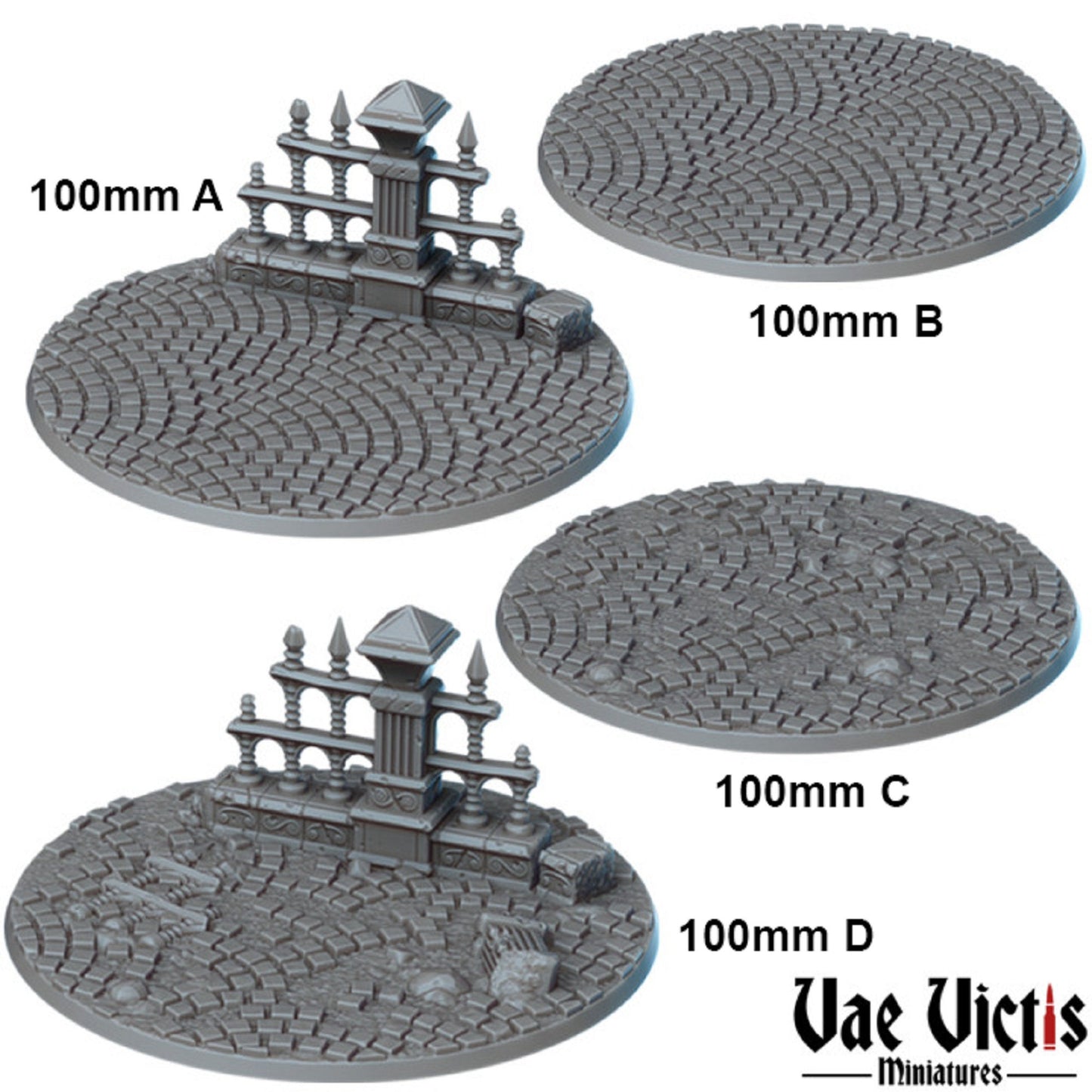 Cobblestone Bases, DnD, Dungeons and Dragons, Scatter Terrain, Tabletop RPG, Static Scenery, Mini base 25mm, 32mm, 50mm, 100mm, Vae Victis