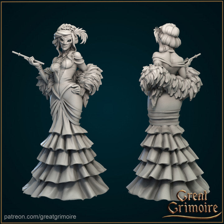 Milady Female Figurine 28mm/32mm Scale, DnD Dungeons and Dragons TTRPG Wargame Miniatures for Storytelling by Great Grimoire