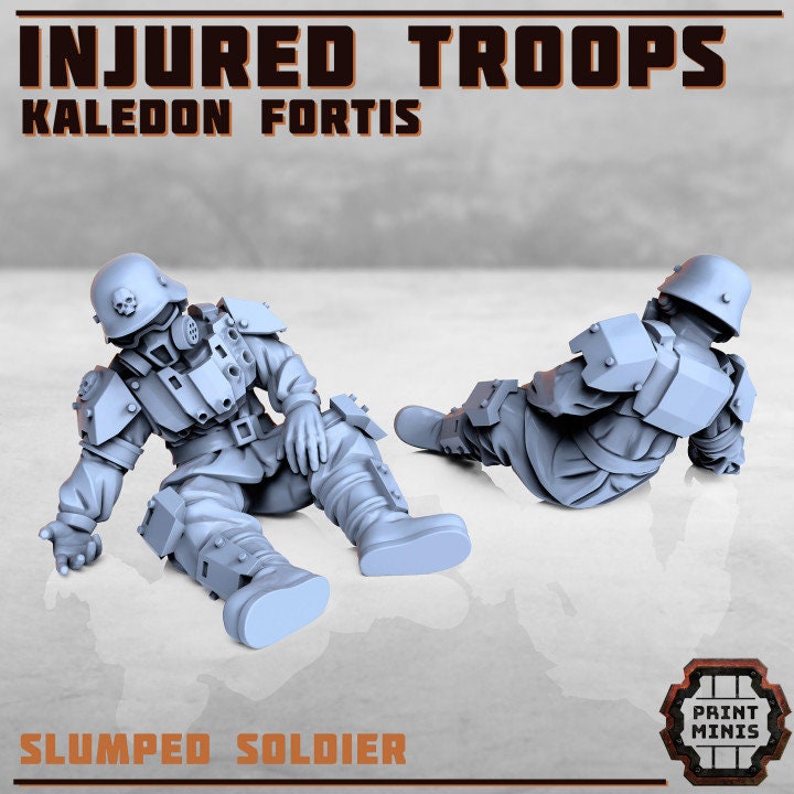 Injured Soldiers - Kaledon Fortis, DnD, Dungeons and Dragons, 40K, Scatter, Fantasy - Print Minis