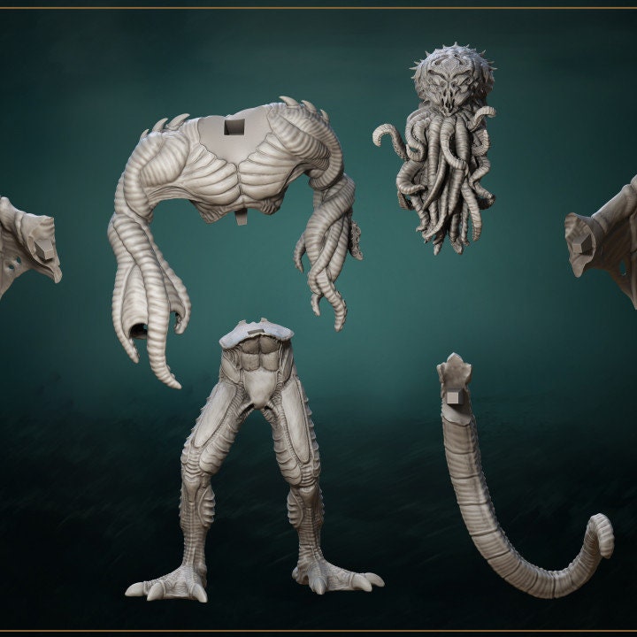 Primordial Large Creature DnD Dungeons and Dragons 28mm/32mm TTRPG Wargame Miniature Sepulchral Primordial Beast TTRPG Fantasy Creature