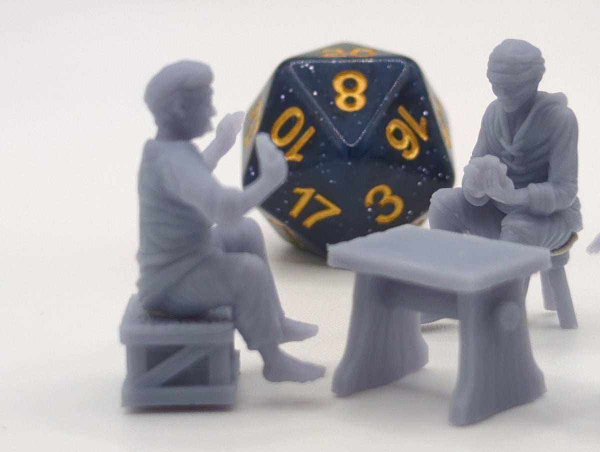 Gamblers DnD Dungeons and Dragons 28mm/32mm Casino Scatter Terrain Wargame TTRPG Fantasy NPCs Casino Miniatures Casino Dealer NPCs Game