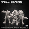 3pc Desert Sci-Fi Military Miniature Set: Engineer Drill Warriors, Armored Hardsuits, Powersuits 28mm/32mm Scale for Wargaming, D&D Dungeos