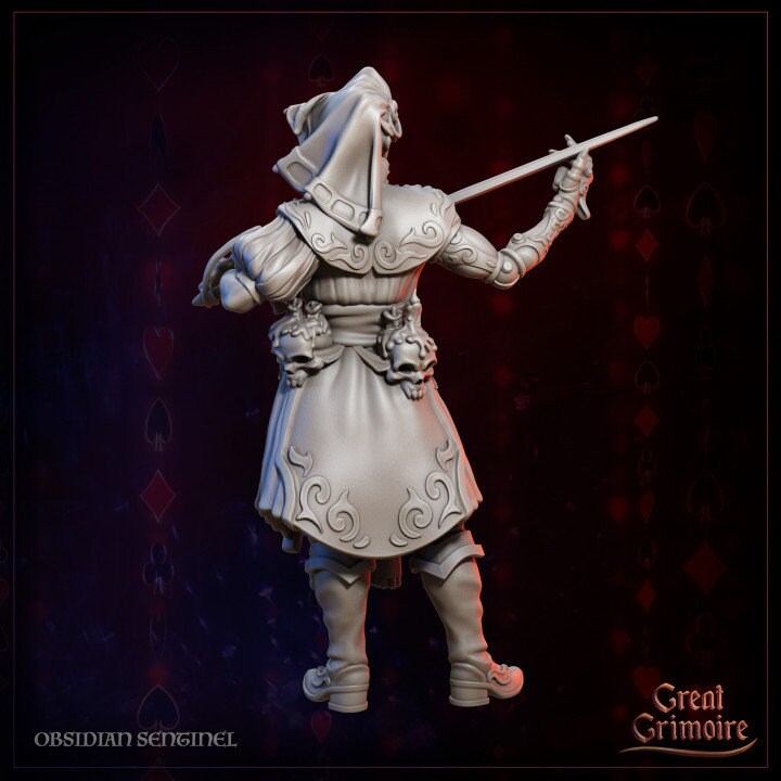 3pc Obsidian Sentinel, DnD, Dungeons and Dragons, Masquerade Miniatures, 28mm or 32mm Scale, TTRPG Minis by Great Grimoire Miniatures