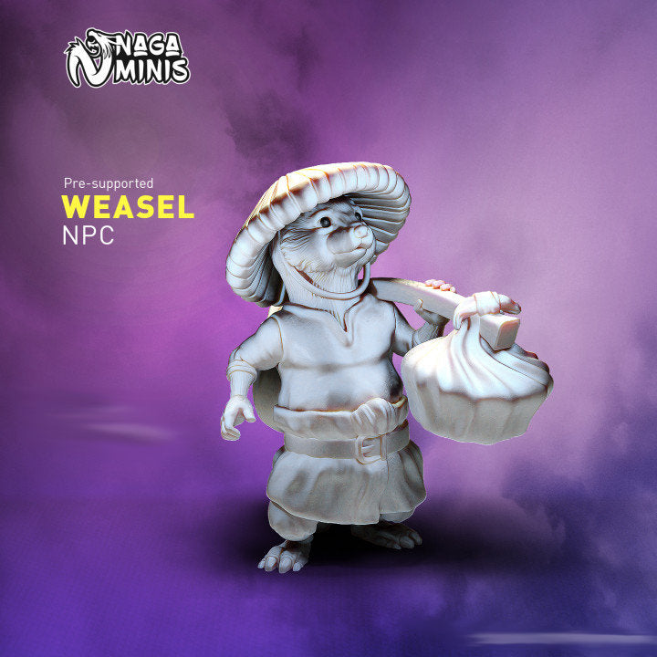 Weasel Folk NPC DnD Dungeons and Dragons Roleplay Pose Animal Miniature 28mm/32mm Townsfolk Otter Fantasy Figurine