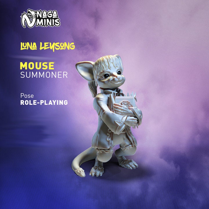Mouse Folk Summoner NPC DnD Dungeons and Dragons Townsfolk NPC 28mm/32mm Diorama Miniatures Mouse Figurine DnD Animalfolk Mousefolk Summoner