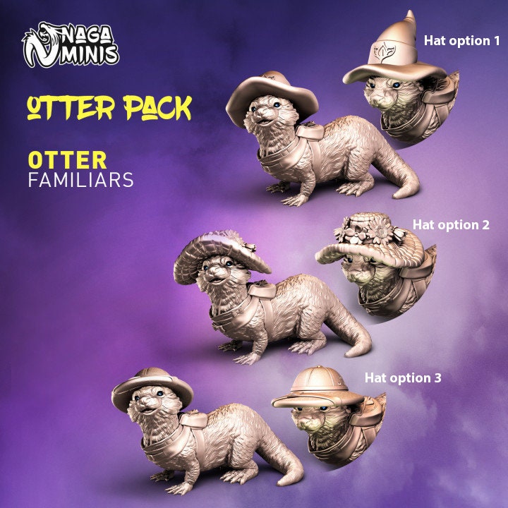 Otter Familiar DnD Dungeons and Dragons 28mm/32mm Animal Folk Otter Miniature Cute Diorama Figurines TTRPG Fantasy NPC Villager Townsfol