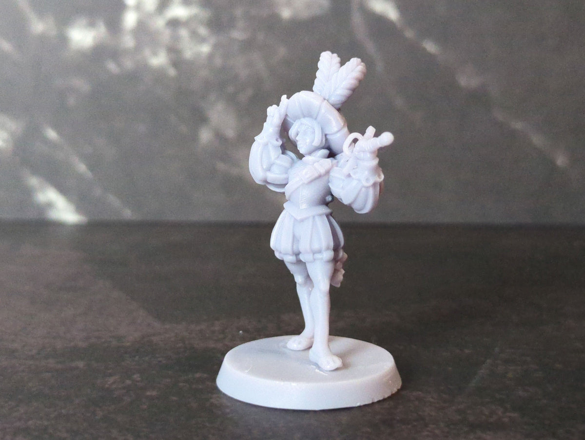 Landsknecht girl DnD Mercenary Miniature 28mm 32mm Dungeons and Dragon TTRPG Miniature Female Figurine by Vae Victis