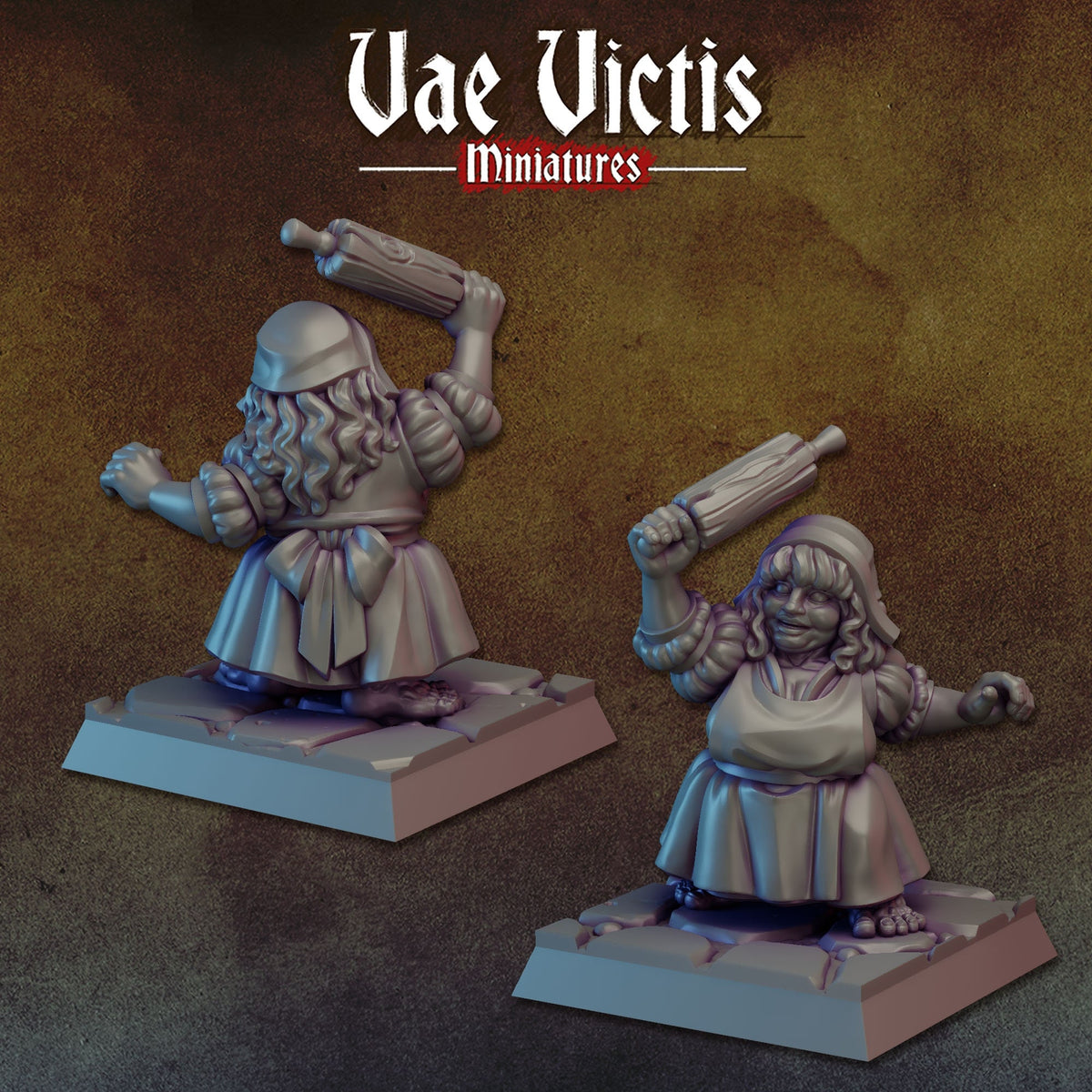 Halfling Baker Female DnD Dungeons and Dragons 28mm/32mm TTRPG Wargame Miniature Medieval Bakery NPC Fantasy RPG Townsfolk Figurine