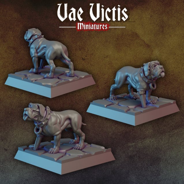 Veteran Hound DnD Dungeons and Dragons 28mm/32mm Wounded Soldier Dog Miniature TTRPG Wargame Fantasy Figurine War dog Companion NPC