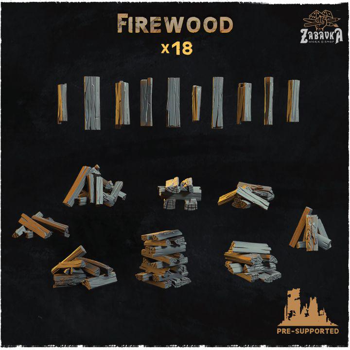 18pc Firewood (Basing Bits 2.0) 28mm/32mm Scale Basing Materials Rustic Campfire Miniatures Wooden Elements DnD Camping SceneryZbW