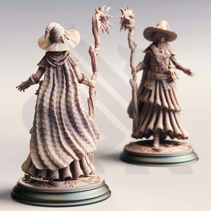 Female Human Wizard Apprentice Dungeons and Dragons 5e Spellcaster Mini RPG Tabletop Miniature DnD Painting Pathfinder 5e DnD Alia - DmS