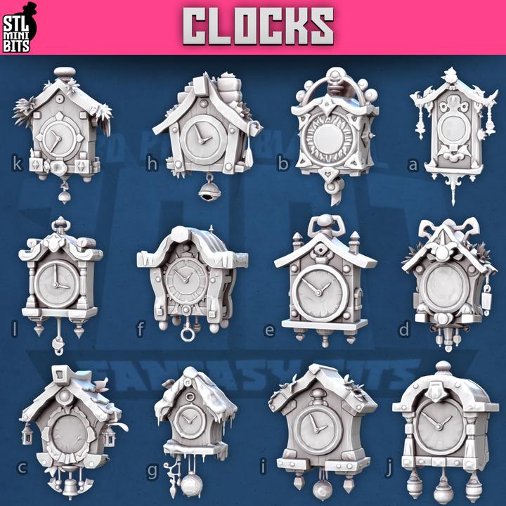 Miniature clock set for tabletop terrain