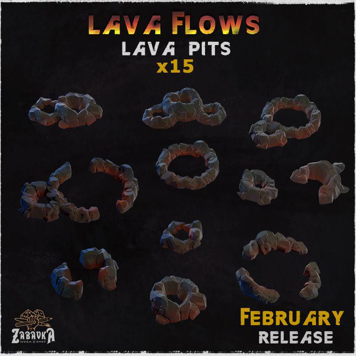 Grey resin Lava Pits terrain set