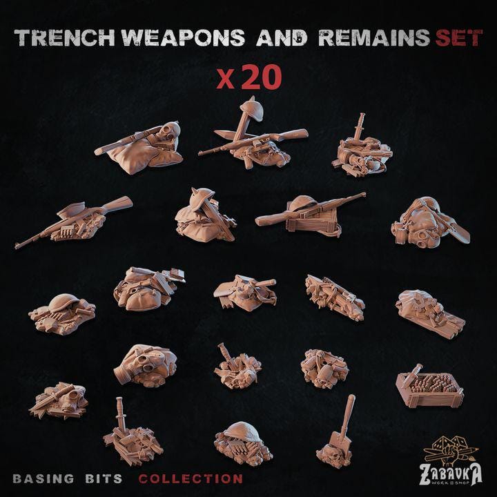 20 pc Trench Weapons terrain miniature