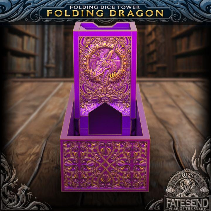 Folding dragon dice tower