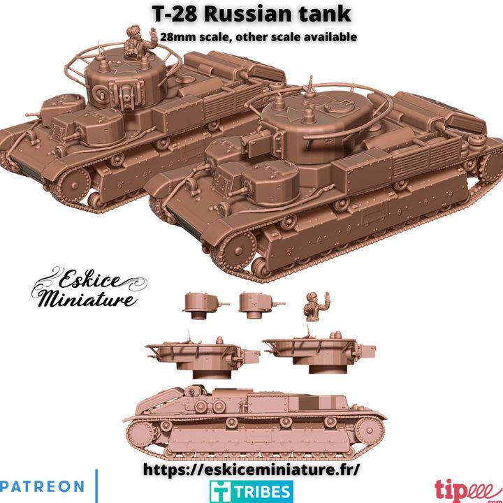 T-28 Soviet medium tank miniature